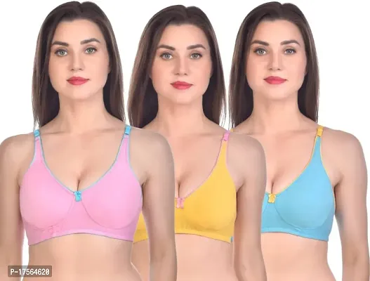 Stylish Cotton Solid Bras For Women combo-thumb0