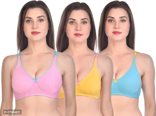 Stylish Cotton Solid Bras For Women combo-thumb0