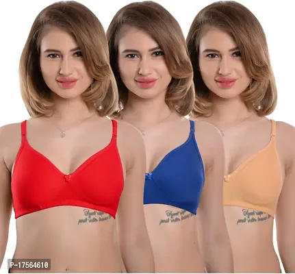 Stylish Cotton Solid Bras For Women combo-thumb0