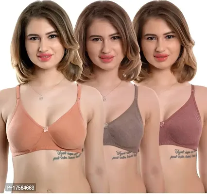 Stylish Cotton Solid Bras For Women combo-thumb0