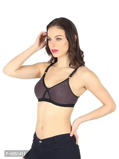 Elegant Cotton Blend Non Padded Non Wired Everyday Bras For Women-thumb0