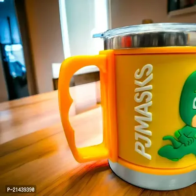 SARASI PJ Stainless Steel Emboss Hot and Cold Cup for Kids, Coffee/Milk/Tea Plastic Coffee Mug (250 ml)-thumb5