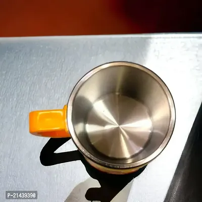 SARASI PJ Stainless Steel Emboss Hot and Cold Cup for Kids, Coffee/Milk/Tea Plastic Coffee Mug (250 ml)-thumb3