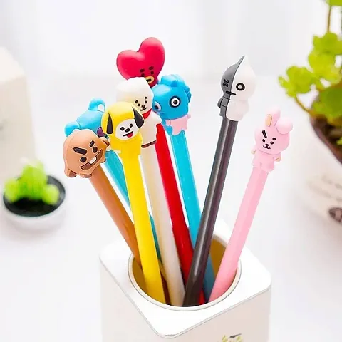 topgifties BTS BT21 10 in 1 Multi Color Pen for Kids Kanjak Gift