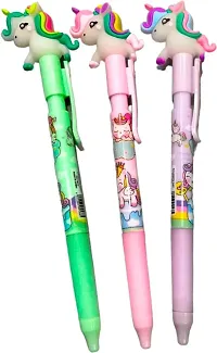 SARASI Beautiful Unicorn Pen for Kids, Ball Pen for boys and girls, Blue Ball Pen for Kids (Pack of 3, Multicolor)-thumb4