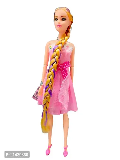 SARASI Mona  Dona Doll for Your Little Princess | Foldable Arms  Legs Beautiful Doll Set for Girls | New Fancy Doll with Long Hair [30cm, Pack 2] (Multicolor)-thumb3