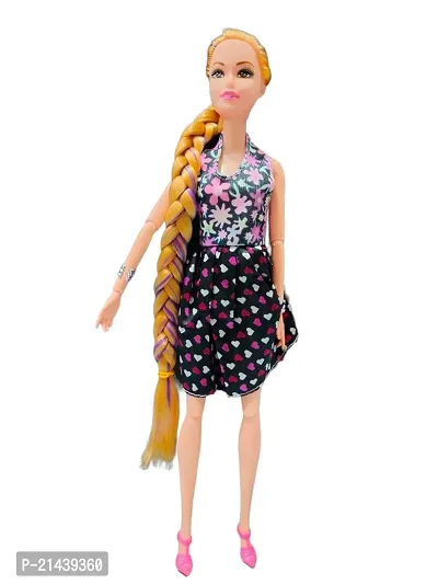 SARASI Mona  Dona Doll for Your Little Princess | Foldable Arms  Legs Beautiful Doll Set for Girls | New Fancy Doll with Long Hair [30cm, Pack 2] (Multicolor)-thumb4