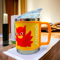 SARASI PJ Stainless Steel Emboss Hot and Cold Cup for Kids, Coffee/Milk/Tea Plastic Coffee Mug (250 ml)-thumb3