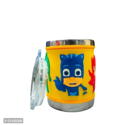 SARASI PJ Stainless Steel Emboss Hot and Cold Cup for Kids, Coffee/Milk/Tea Plastic Coffee Mug (250 ml)-thumb0