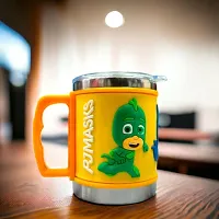 SARASI PJ Stainless Steel Emboss Hot and Cold Cup for Kids, Coffee/Milk/Tea Plastic Coffee Mug (250 ml)-thumb1