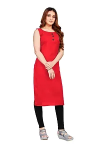 MKF HOUSE Womens Solid slub Cotton Kurti (Size S to XXL). (S, Dark Pink)-thumb3