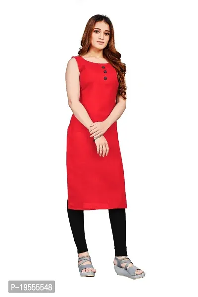 MKF HOUSE Womens Solid slub Cotton Kurti (Size S to XXL). (S, Dark Pink)-thumb4