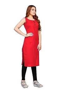 MKF HOUSE Womens Solid slub Cotton Kurti (Size S to XXL). (S, Dark Pink)-thumb2