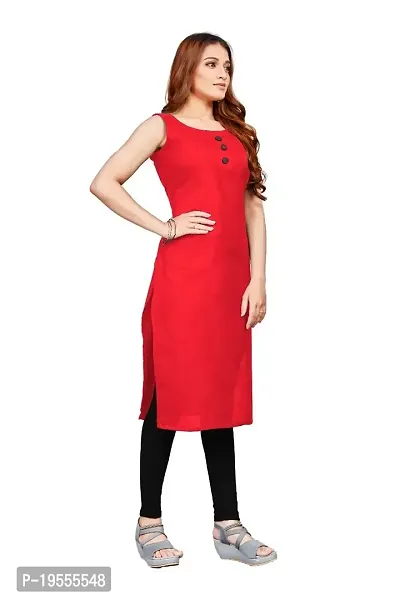 MKF HOUSE Womens Solid slub Cotton Kurti (Size S to XXL). (S, Dark Pink)-thumb3