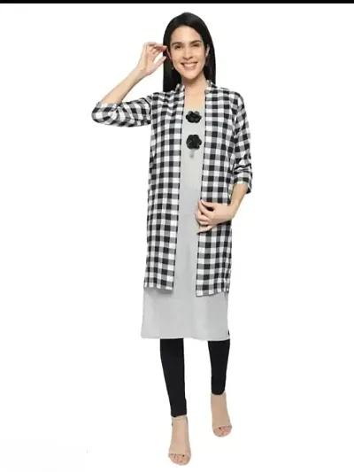  Trendy stylish cotton straight jacket with sleeveless kurta for women