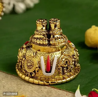 Balaji Charan paduka Golden small size for pooja home Balaji charan for car dashboard