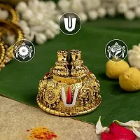 Balaji Charan paduka Golden small size for pooja home Balaji charan for car dashboard-thumb2