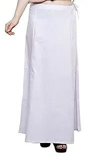 Reliable White Chanderi Cotton Solid Petticoat For Women-thumb3