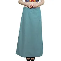 Reliable Blue Chanderi Cotton Solid Petticoat For Women-thumb2