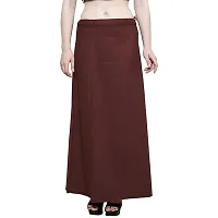 Reliable Brown Chanderi Cotton Solid Petticoat For Women-thumb1