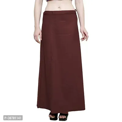 Reliable Brown Chanderi Cotton Solid Petticoat For Women-thumb2