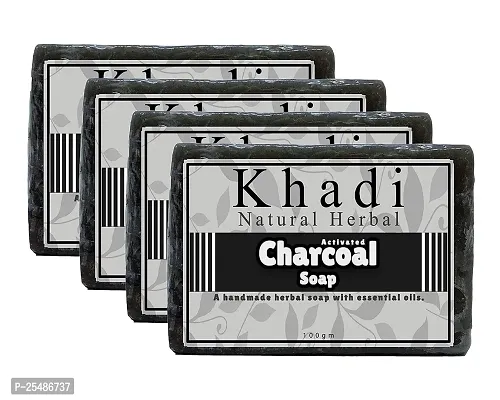 Natural Herbal Activated Charcoal Soap Combo Pack 4 X 100G 400Gm