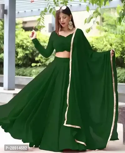 Classic Georgette Flared Lehenga Choli Dupatta Set-thumb0