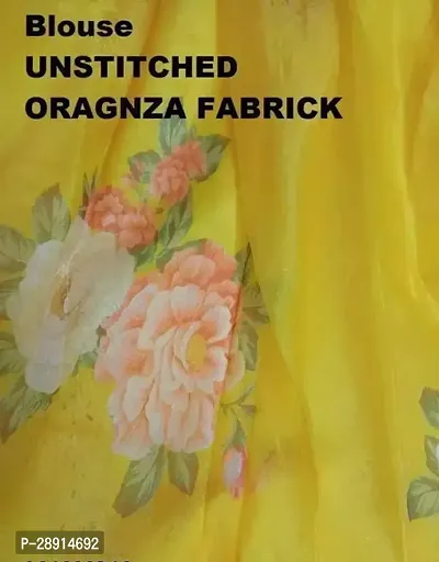Trendy Womens Floral Organza Stitched New Lehenga Choli Dupatta yellow choli blouse printed with organza fabric organza choli printed organza blouse or organza choli online-thumb5