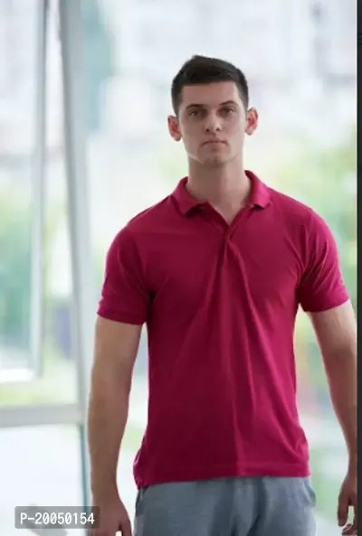 Stylish maroon Cotton T-Shirt For Men-thumb0