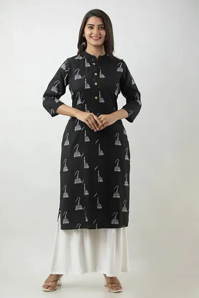 Stylish Rayon Printed Straight Kurti with Palazzo Set