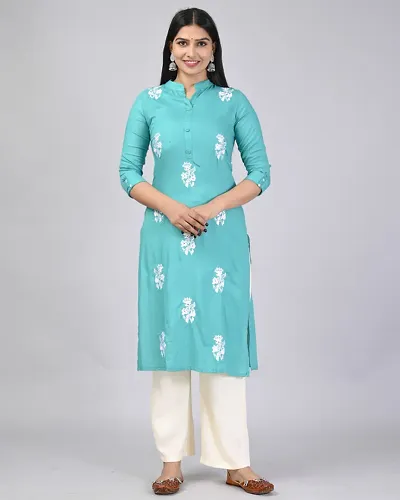 Rayon Printed Straight Kurta With Palazzo Sets