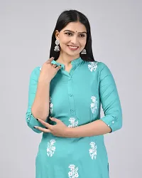 MAUKA Women New Turqouise Straight Kurta with Palazzo Set-thumb4