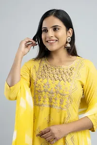 MAUKA - Yellow Rayon Women's Anarkali Kurti ( Pack of 1 )-thumb2