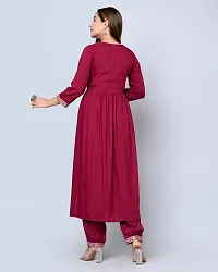MAUKA - Maroon Nayra Rayon Women's Stitched Salwar Suit ( Pack of 1 )-thumb4