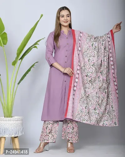 MAUKA - Purple Straight Rayon Women's Stitched Salwar Suit ( Pack of 1 )