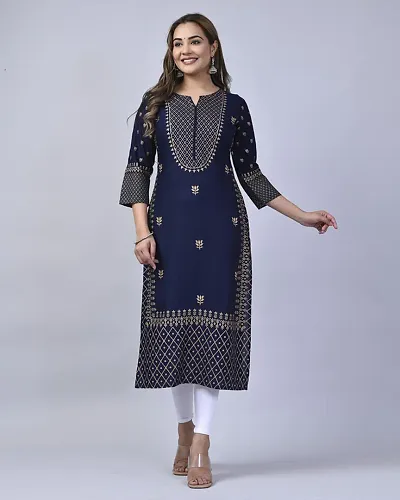 Beautiful Rayon Printed Straight Kurta