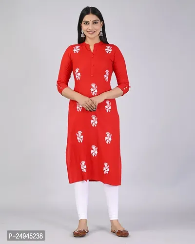 Classic Rayon Women's Straight Kurti ( Pack of 1 )-thumb0