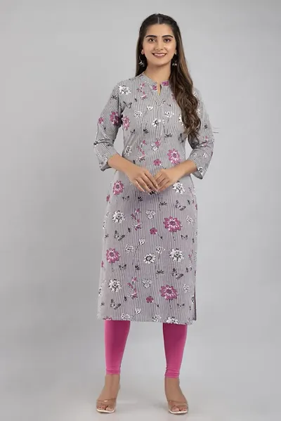 MAUKA - Rayon Women's Straight Kurti ( Pack of 1 )