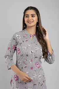 MAUKA - Grey Rayon Women's Straight Kurti ( Pack of 1 )-thumb1