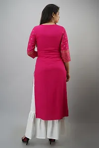 MAUKA - Pink Straight Rayon Women's Stitched Salwar Suit ( Pack of 1 )-thumb3