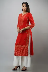 MAUKA - Red Straight Rayon Women's Stitched Salwar Suit ( Pack of 1 )-thumb3