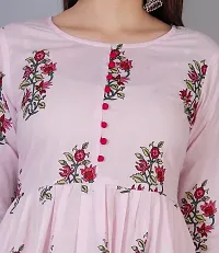MAUKA - Pink Anarkali Cotton Women's Stitched Salwar Suit ( Pack of 1 )-thumb1