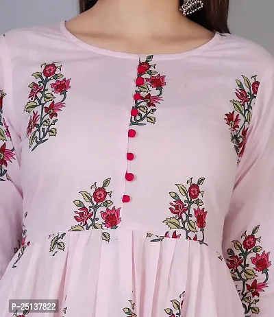 MAUKA - Pink Anarkali Cotton Women's Stitched Salwar Suit ( Pack of 1 )-thumb2