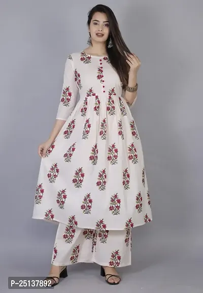 MAUKA - Peach Anarkali Cotton Women's Stitched Salwar Suit ( Pack of 1 )