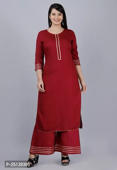 MAUKA - Maroon Straight Rayon Women's Stitched Salwar Suit ( Pack of 1 )-thumb0