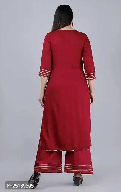 MAUKA - Maroon Straight Rayon Women's Stitched Salwar Suit ( Pack of 1 )-thumb2