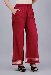 MAUKA - Maroon Straight Rayon Women's Stitched Salwar Suit ( Pack of 1 )-thumb4