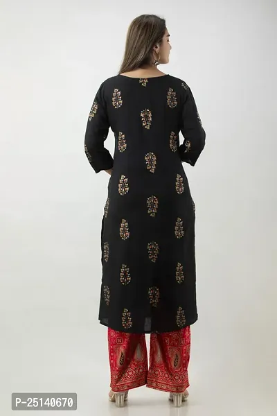 MAUKA - Black Straight Rayon Women's Stitched Salwar Suit Dupatta set ( Pack of 1 )-thumb4