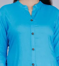MAUKA - Blue Straight Rayon Women's Stitched Salwar Suit ( Pack of 1 )-thumb2