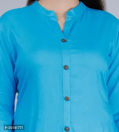 MAUKA - Blue Straight Rayon Women's Stitched Salwar Suit ( Pack of 1 )-thumb3